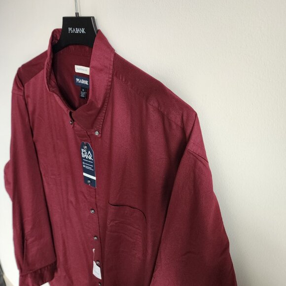 3XL Red Shirt Maroon Burgundy Jos A Bank New Oxford Button Down Traditional Fit - Picture 13 of 16
